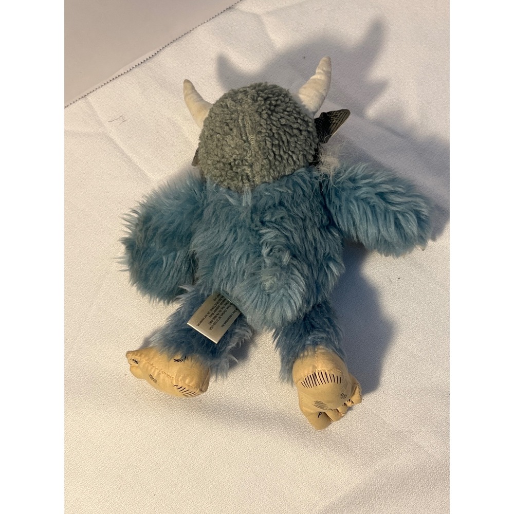 Warner Bros Creature Plush Toy Blue‎ Fuzzy Monster Horns Stuffed Animal - Picture 3 of 6